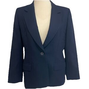 VTG Pendleton 100% Pure Virgin Wool Blazer Jacket Navy USA Single Button 8P